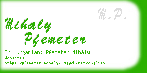 mihaly pfemeter business card